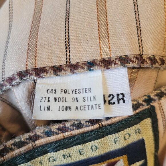 Hunting Horn J. Riggings Sport Coat Jacket Houndstooth Men's 42R Poly Wool Silk - Picture 10 of 11